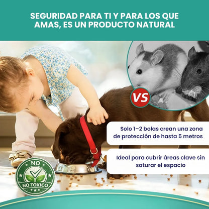 MintSafe™ - Pack x 12 Bolas repelente de roedores - 100% naturales con aceite de menta