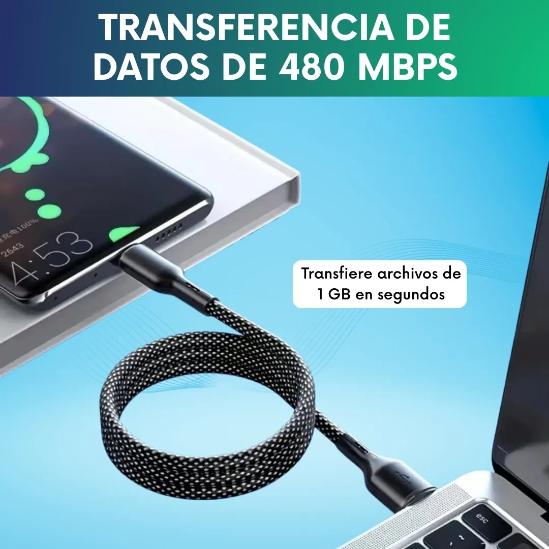 Cable magnético antieredos Carga rápida - 2x1