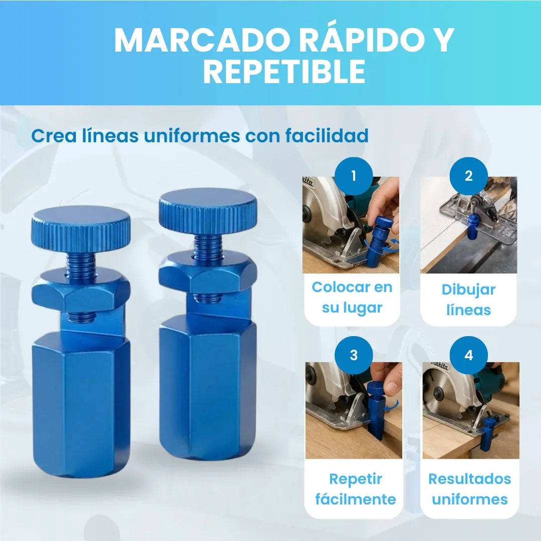 CutGuide™ - Pack x2 topes de posicionamiento para sierra y escuadra