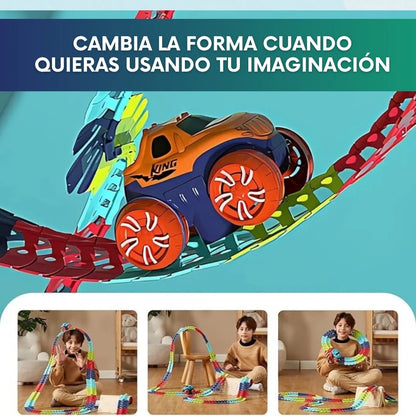 Pista de carros flexibles (46 pcs) + Carro 🎁