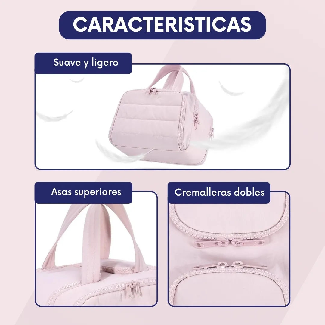 Neceser multiuso impermeable con 4 compartimentos