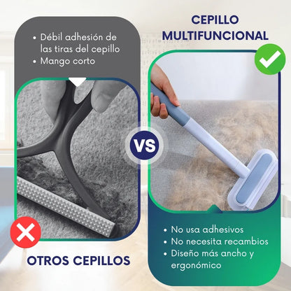 Cepillo multifuncional removedor de pelos/mota 3 en 1