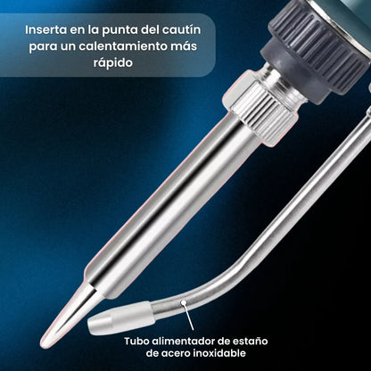 Pistola cautin de soldadura profesional + rollo de estaño