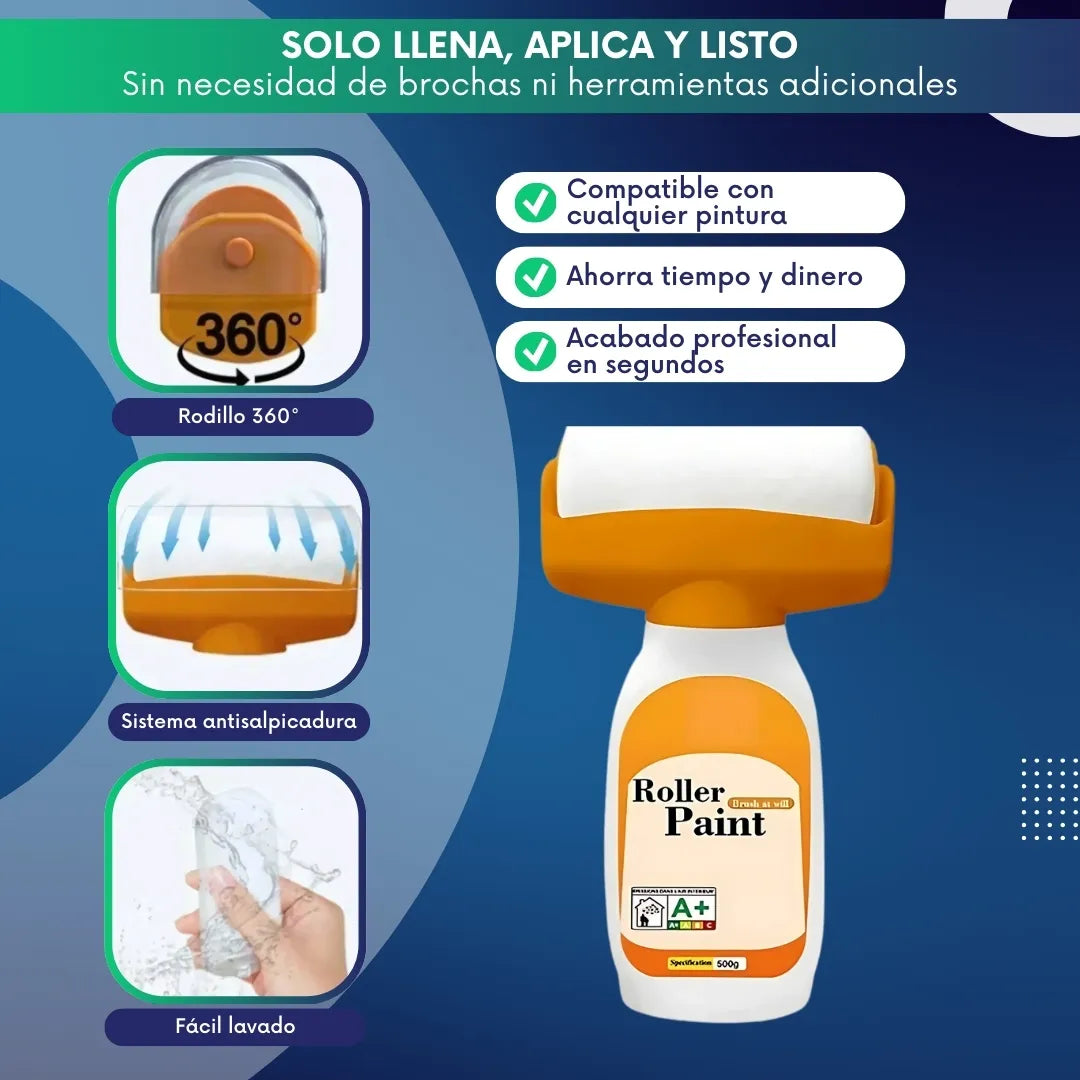 Rodillo mágico recargable + 500g de pintura blanca 🎁
