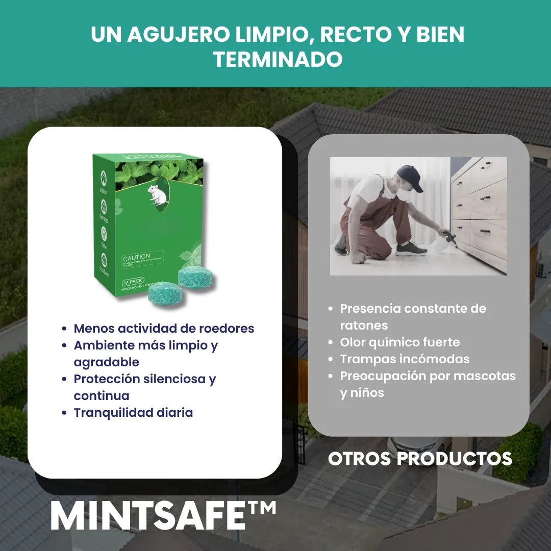 MintSafe™ - Pack x 12 Bolas repelente de roedores - 100% naturales con aceite de menta