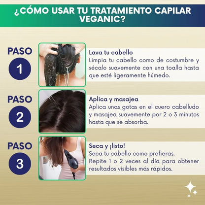 Veganic - Aceite natural para el crecimiento del cabello - LLEVA 2 / PAGA 1