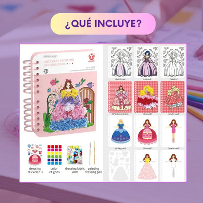 ArtCraft™ – Cuaderno 3D de Diseño y Coloreo de Princesas