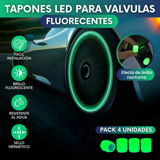 Tapones LED VERDE para valvulas fluorecentes - pack 4 unidades