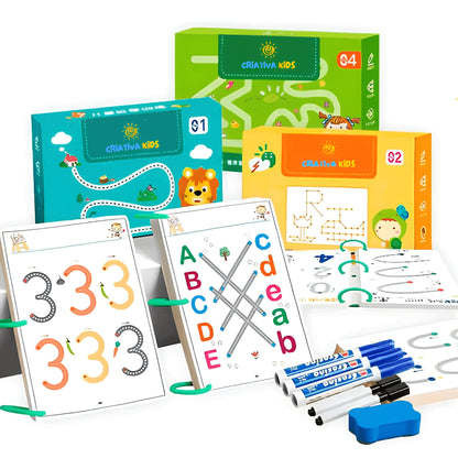 Libro Montessori mágico de trazos reutilizable + eBook 🎁